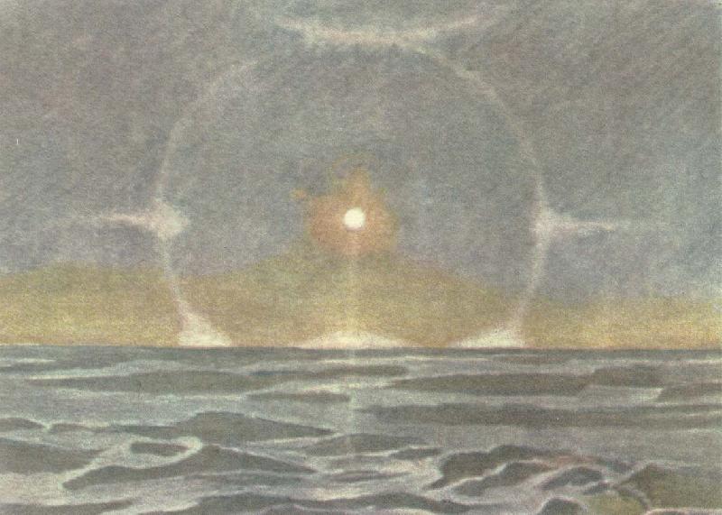 william r clark nansen har sjalv gjort den har teckningen av manringar och skuffmanar under en palarnatt i november 1893 oil painting image